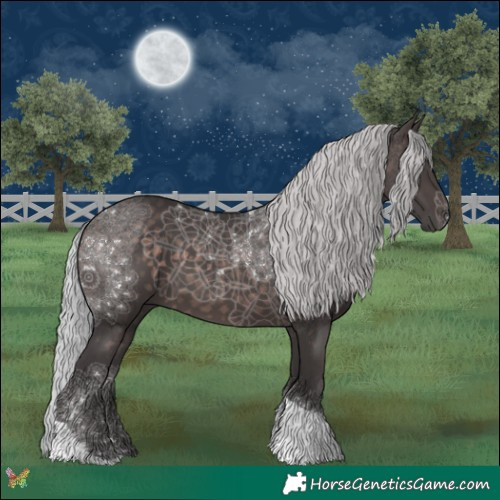 Horse Color:Platinum Silver Brown Tobiano