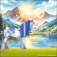 Horse Color:Watercolor White Spotted Bay Roan Splash