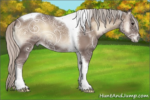 Horse Color:Silver Blue Onyx Ice Tobiano 