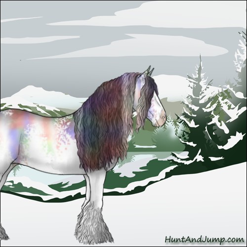 Horse Color:Nacre White Spotted Bay Chinchilla 