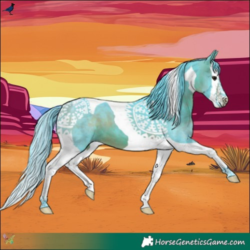 Horse Color:Watercolor Bay Splash Tobiano 