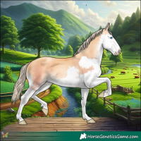 Horse Color:Watercolor Gold Cream Champagne Pearl Splash