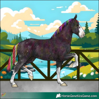 Horse Color:Painted Watercolor White Spotted Midnight Blue Onyx Ice