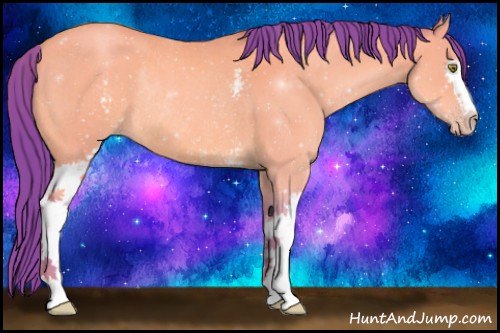 Horse Color:Watercolor White Spotted Amber Champagne Rabicano