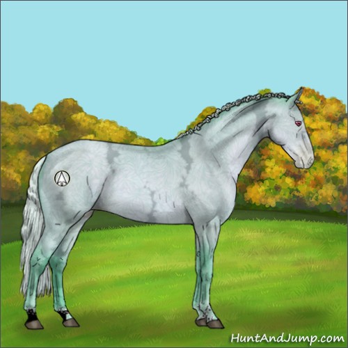 Horse Color:Watercolor Silver Black Chinchilla Ice Pearl Sabino 