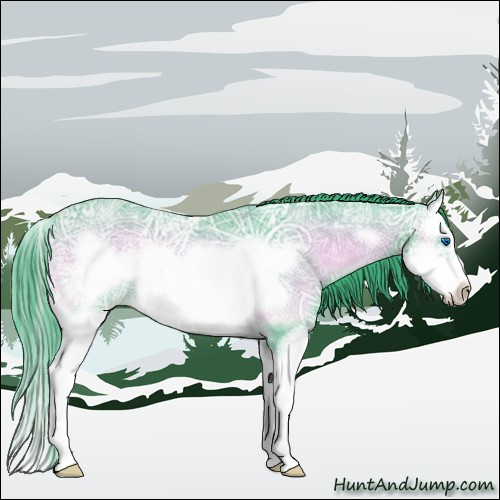 Horse Color:Watercolor Blue Onyx Ice Roan Splash Frame 