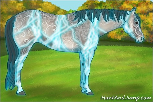 Horse Color:Thunderstruck Blue Onyx Ice Tobiano 