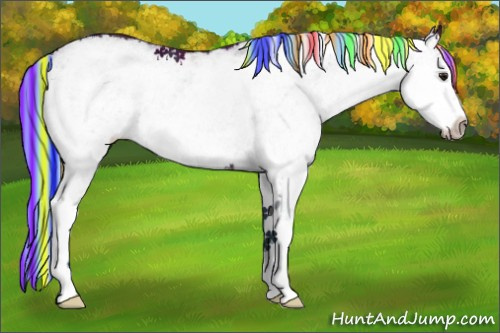 Horse Color:Painted Watercolor White Spotted Midnight Brown Ice
