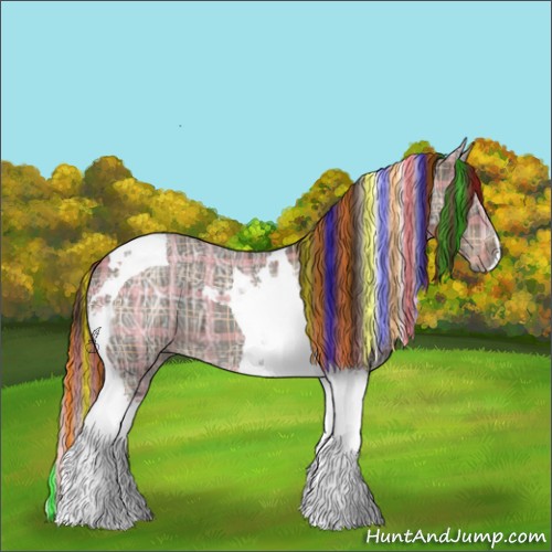 Horse Color:Painted Plaid Liver Chestnut Ice Tobiano