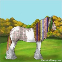 Horse Color:Painted Plaid Liver Chestnut Ice Tobiano