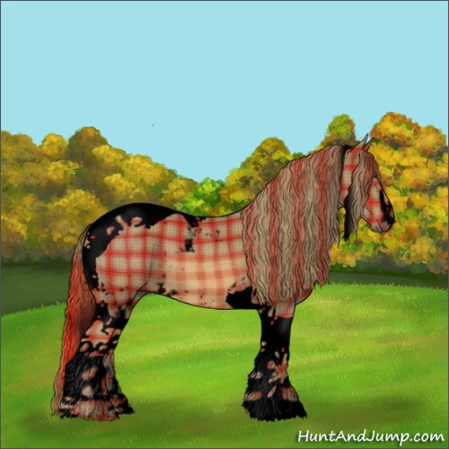 Horse Color:Void Plaid White Spotted Chestnut Tobiano