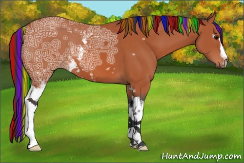 Horse Color:Painted White Spotted Bay Ice