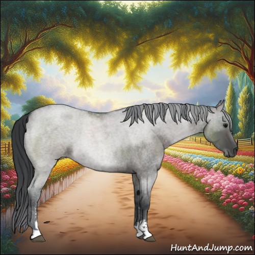 Horse Color:Grullo Roan Sabino 