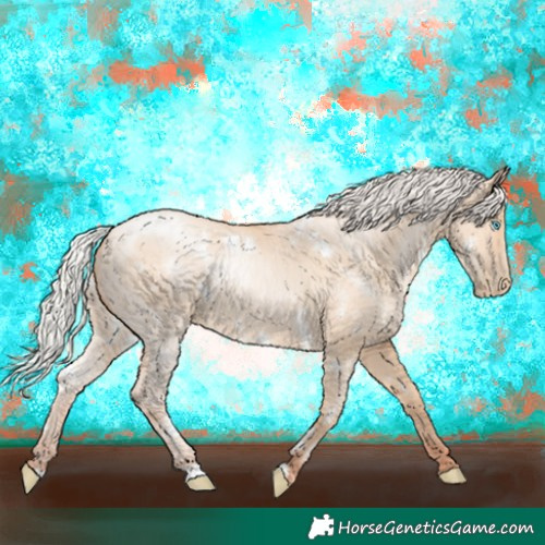 Horse Color:White Spotted Silver Sable Champagne Pearl Dun Rabicano 