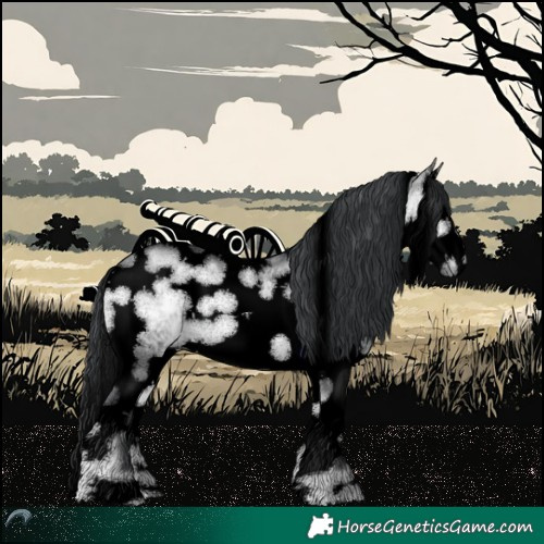 Horse Color:Void Brown Chinchilla Onyx Splash Tobiano 