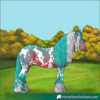Horse Color:Watercolor White Spotted Brown 