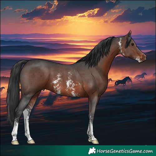 Horse Color:Brown Sabino