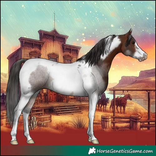 Horse Color:Bay Tobiano Frame Rabicano