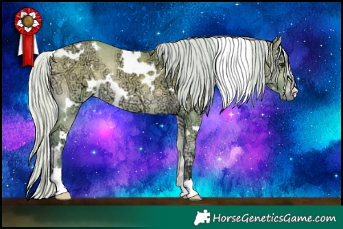 Horse Color:Watercolor White Spotted Silver Buckskin Ice Onyx Rabicano 