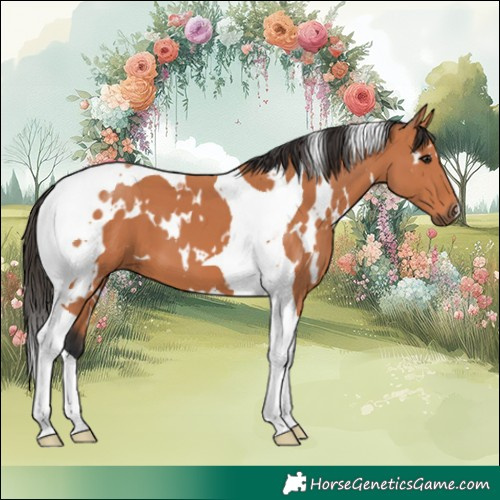 Horse Color:White Spotted Bay Tobiano