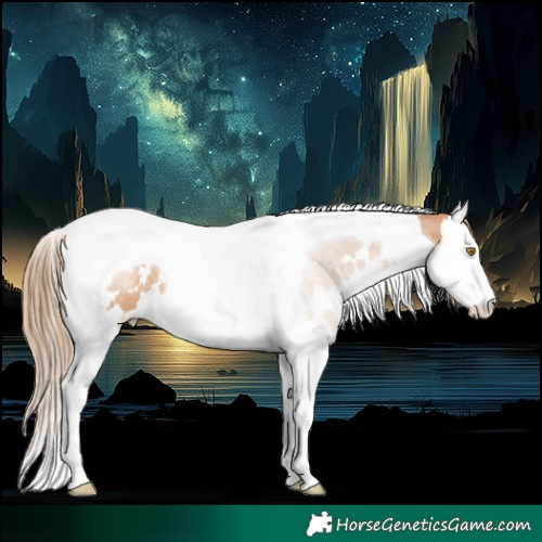 Horse Color:White Spotted Brown Pearl Splash Tobiano Rabicano