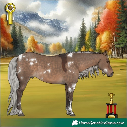 Horse Color:White Spotted Silver Brown Dun Tobiano