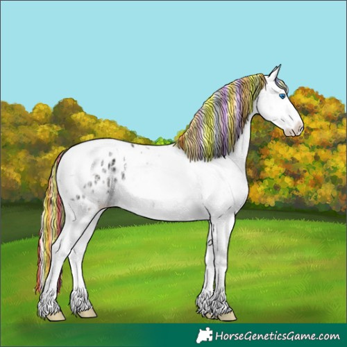 Horse Color:Painted Gold Champagne Ice Pearl Onyx Sabino Splash Tobiano Varnish Brindle