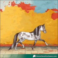 Horse Color:Platinum White Spotted Chocolate Brown Dun 
