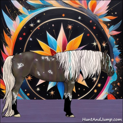 Horse Color:White Spotted Midnight Gold Cream Champagne Tobiano