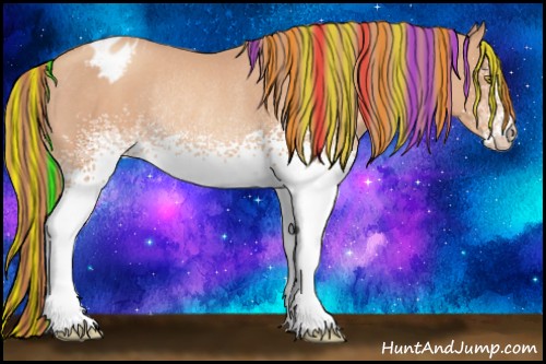 Horse Color:Painted White Spotted Gold Champagne Varnish Rabicano
