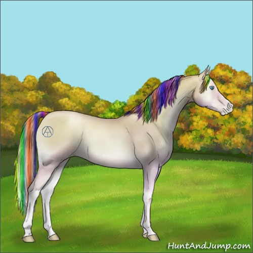 Horse Color:Platinum Painted Sable Champagne Pearl Onyx 