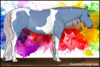 Horse Color:Watercolor Silver Black Tobiano Rabicano 