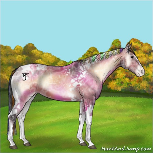 Horse Color:Painted Bay Ice Onyx Tobiano Varnish 