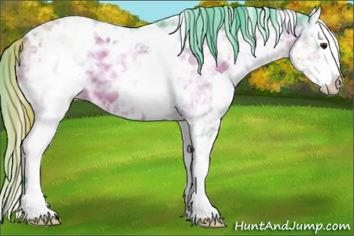 Horse Color:Watercolor White Spotted Brown Ice Splash 