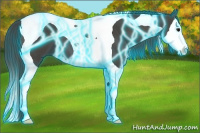 Horse Color:Thunderstruck Smoky Black Splash Tobiano 