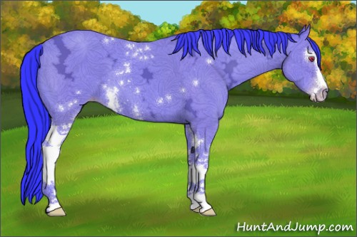 Horse Color:Watercolor White Spotted Classic Champagne Chinchilla Ice Sabino 