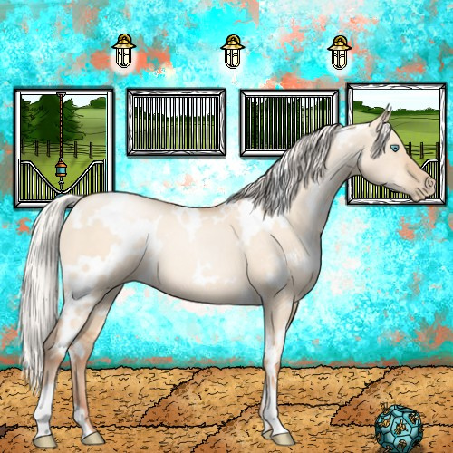 Horse Color:White Spotted Silver Sable Champagne Pearl Dun 