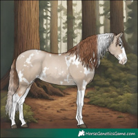 Horse Color:White Spotted Grullo Pearl Splash 