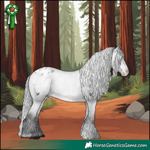 Horse Color:Platinum Silver Buckskin Roan Varnish 
