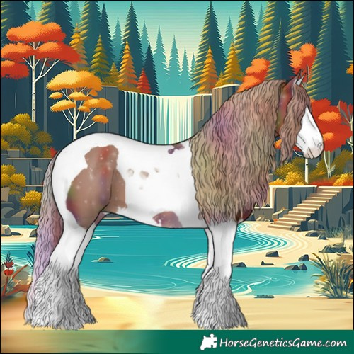 Horse Color:Nacre Chestnut Splash Tobiano 