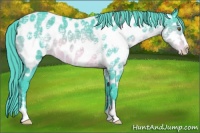 Horse Color:Watercolor Chocolate Brown Chinchilla Ice Sabino Near Leopard 