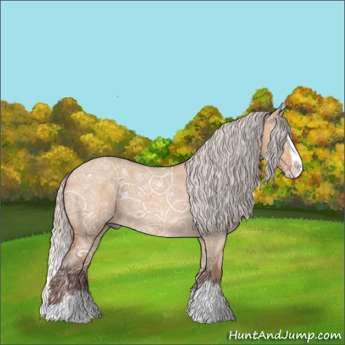 Horse Color:Silver Bay Ice Roan Dun Splash 