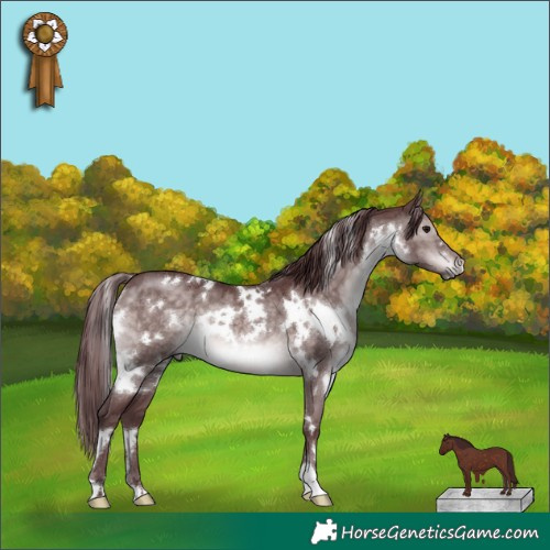 Horse Color:Platinum White Spotted Chocolate Brown Dun 