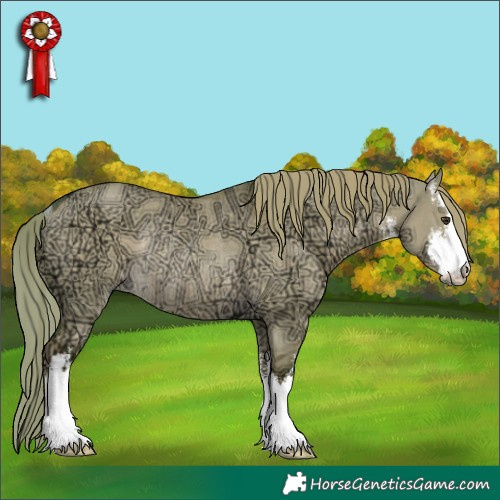 Horse Color:Watercolor White Spotted Liver Red Dun Ice Rabicano 