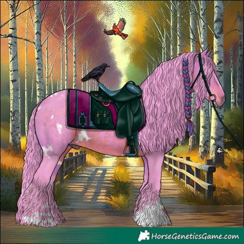 Horse Color:Watercolor White Spotted Brown 