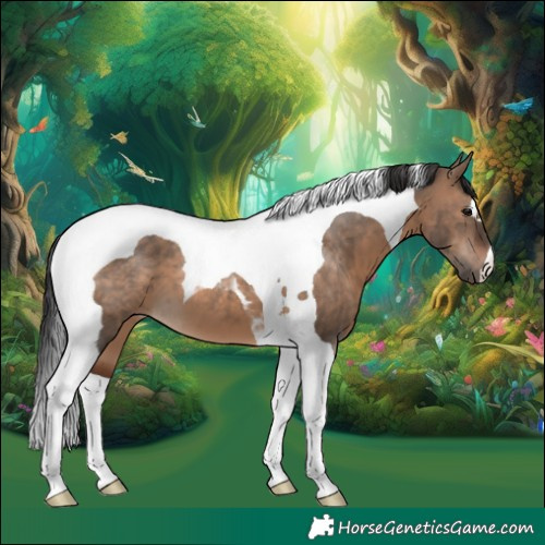 Horse Color:Brown Dun Tobiano 