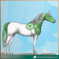 Horse Color:Watercolor White Spotted Bay Splash 