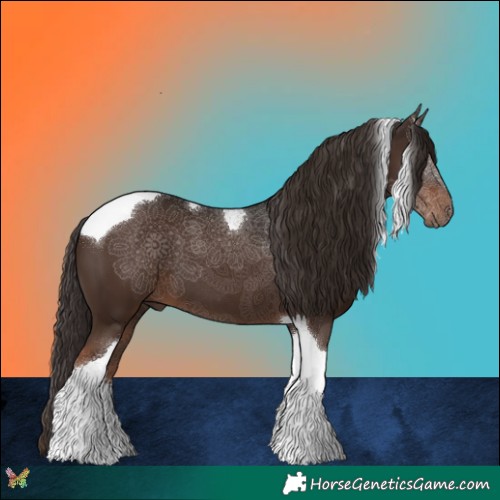Horse Color:Liver Chestnut Tobiano 