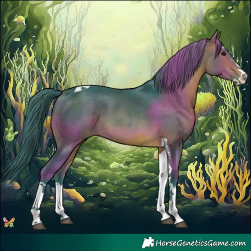 Horse Color:Watercolor Brown Splash Tobiano 