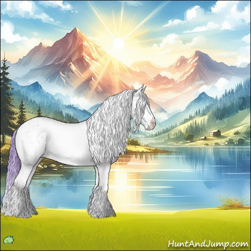 Horse Color:Watercolor White Spotted Black Ice Pearl